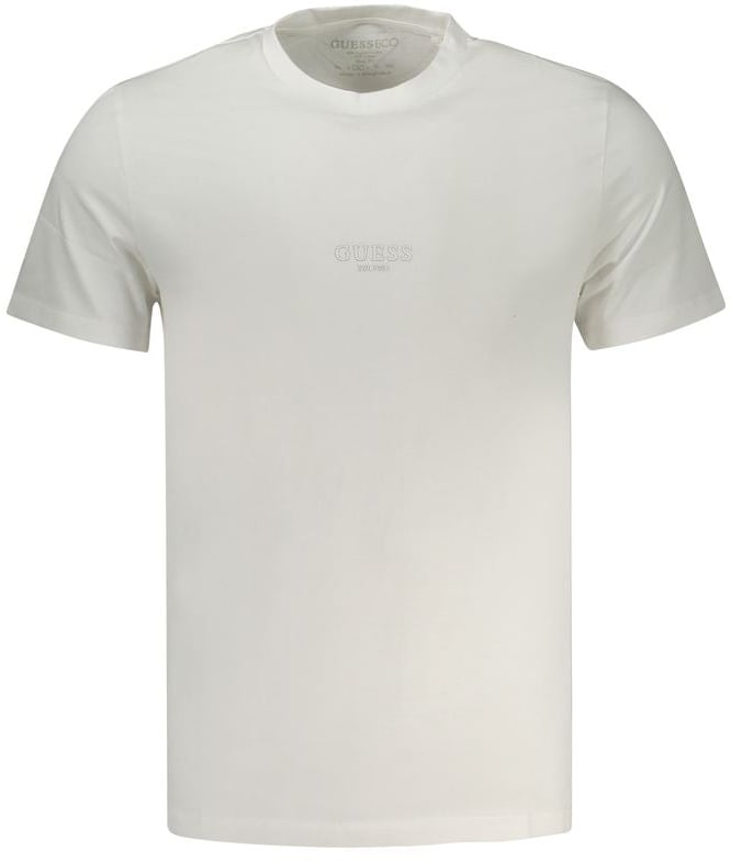 Guess Jeans Bianco Cotton Men T-Shirt Wit