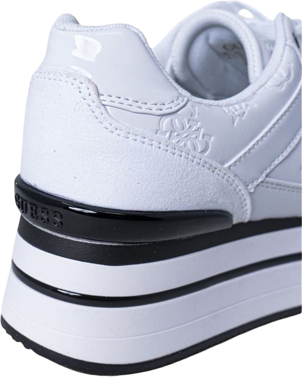 Guess White Polyester Platform Sneakers Wit