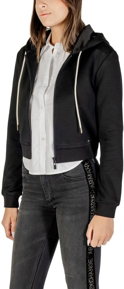 Guess Active Black Polyester Hoodie Zwart