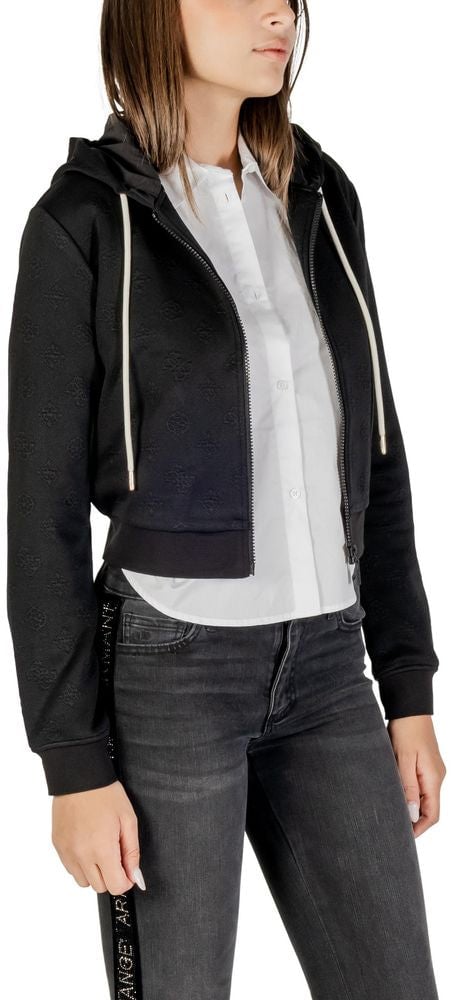 Guess Active Black Polyester Hoodie Zwart