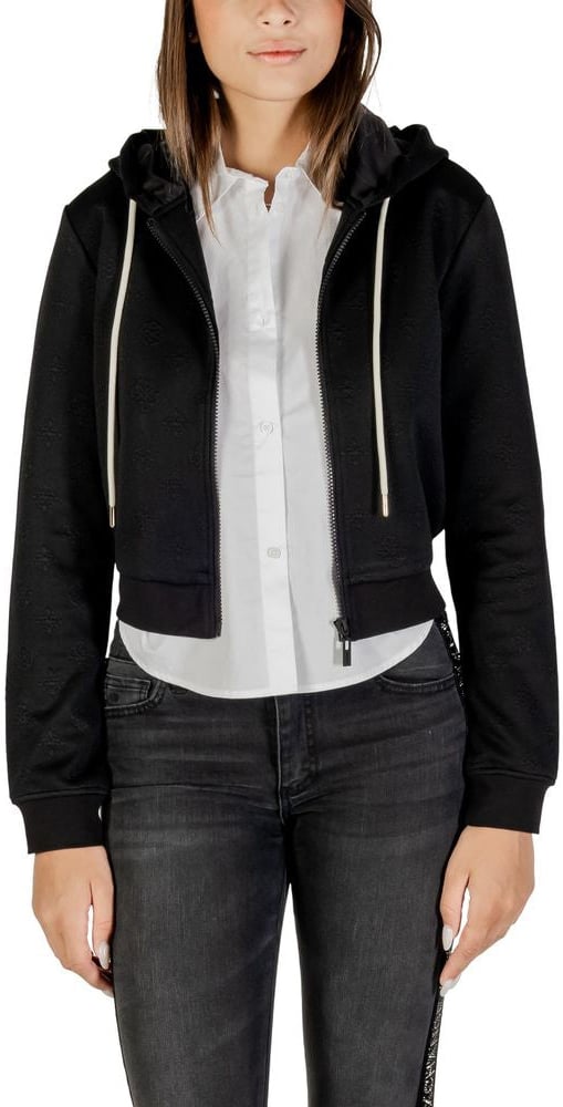 Guess Active Black Polyester Hoodie Zwart