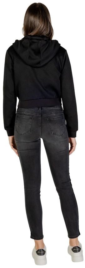 Guess Active Black Polyester Hoodie Zwart