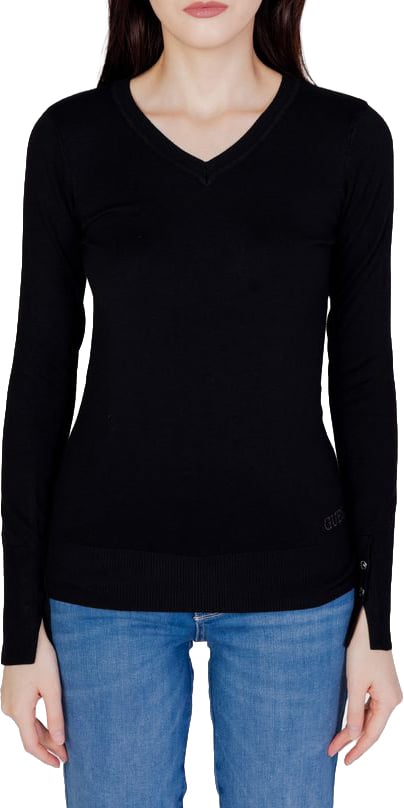 Guess Black Cotton Sweatshirt Zwart
