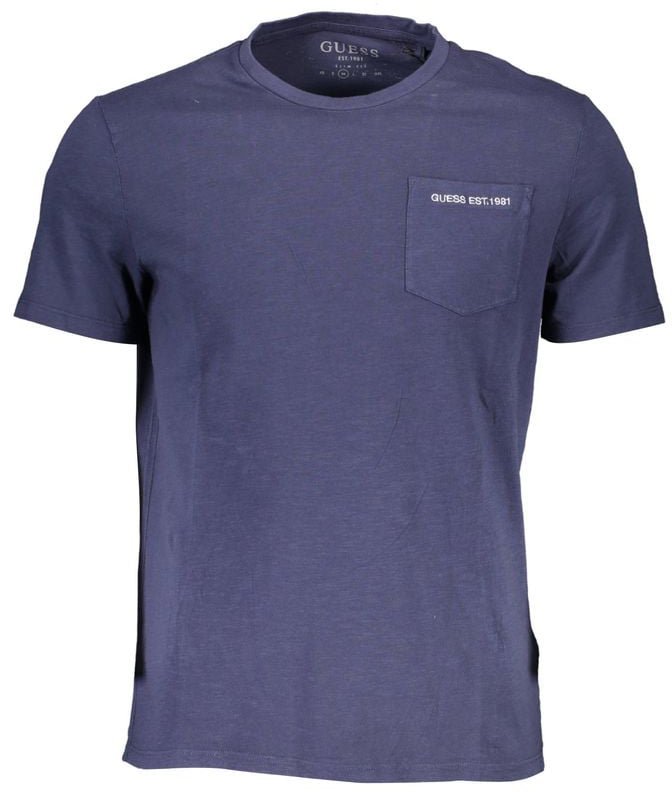 Guess Jeans Blue Organic Cotton Men's Shirt Blauw