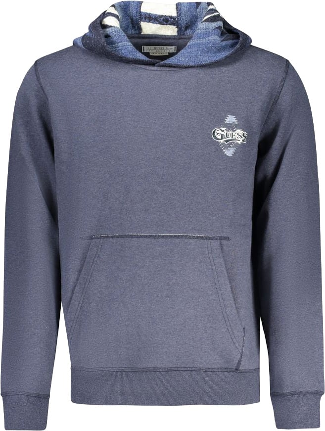 Guess Jeans Blue Cotton Men's Hoodie Blauw