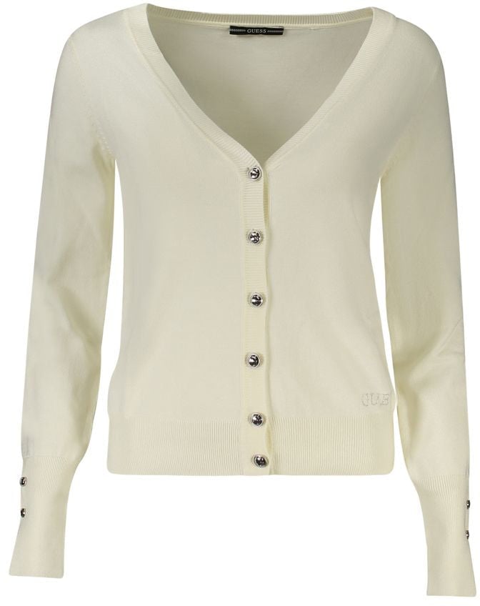 Guess Jeans Bianco Viscosa Womens Cardigan Wit