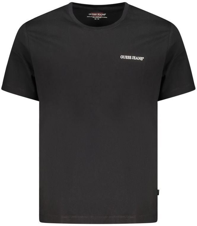Guess Jeans Black Cotton Men T-Shirt Zwart