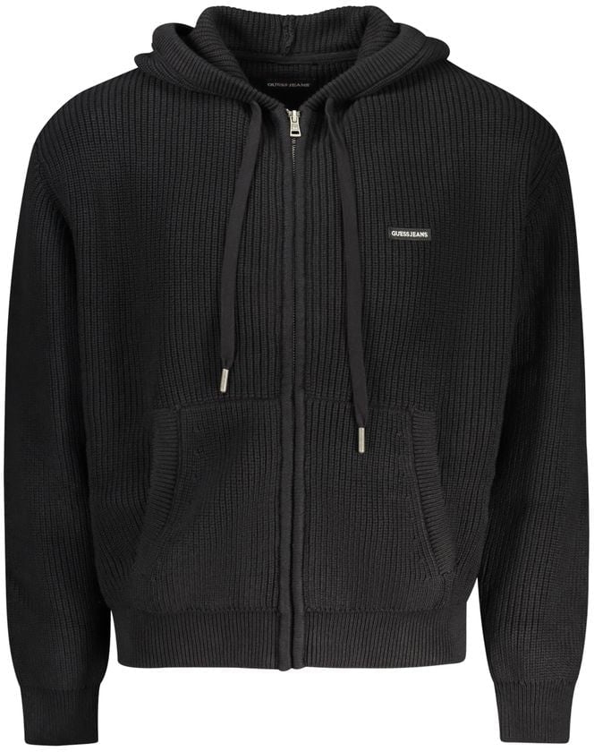 Guess Jeans Black Organic Cotton Men's Cardigan Zwart