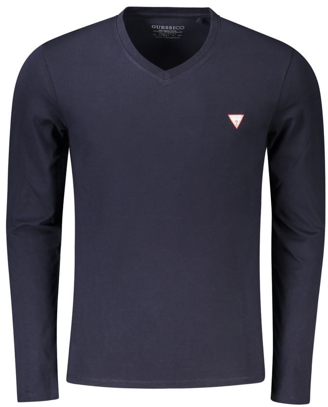 Guess Jeans Blue Organic Cotton Men T-Shirt Blauw