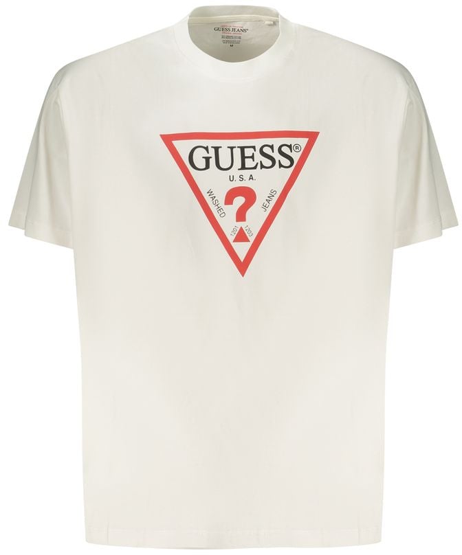 Guess Jeans White Cotton Men T-Shirt Wit