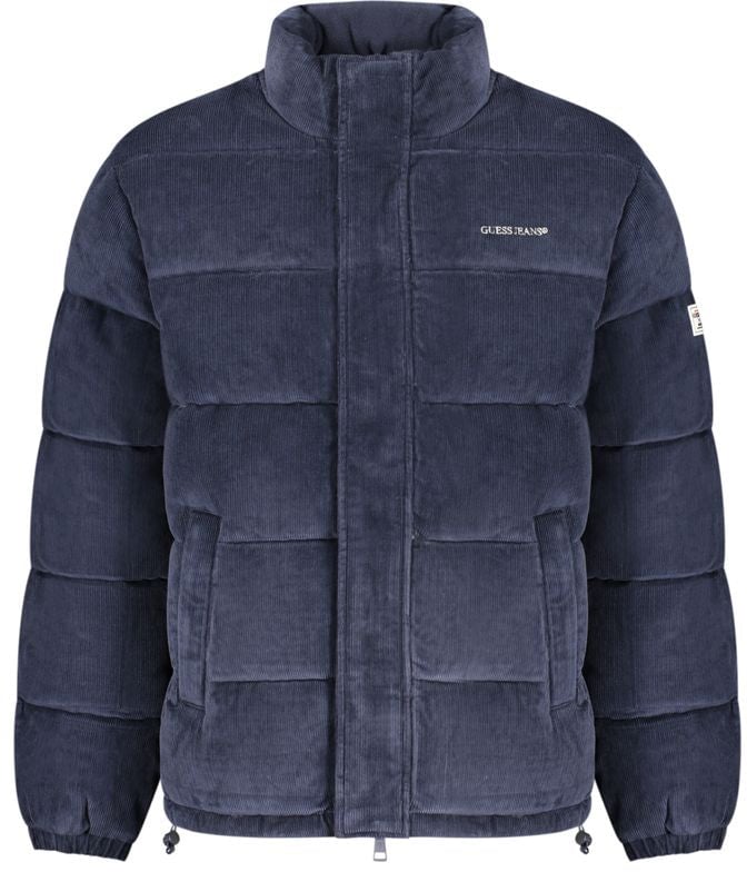 Guess Jeans Blue Polyester Men's Jacket Blauw