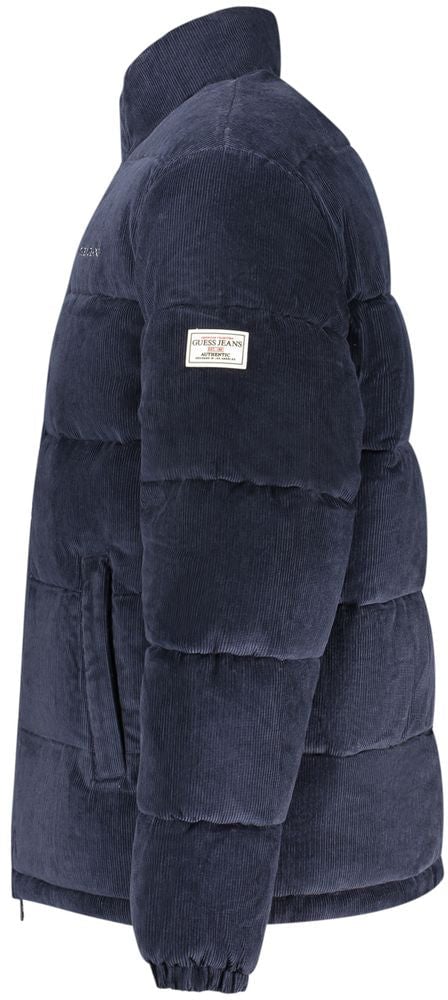 Guess Jeans Blue Polyester Men's Jacket Blauw