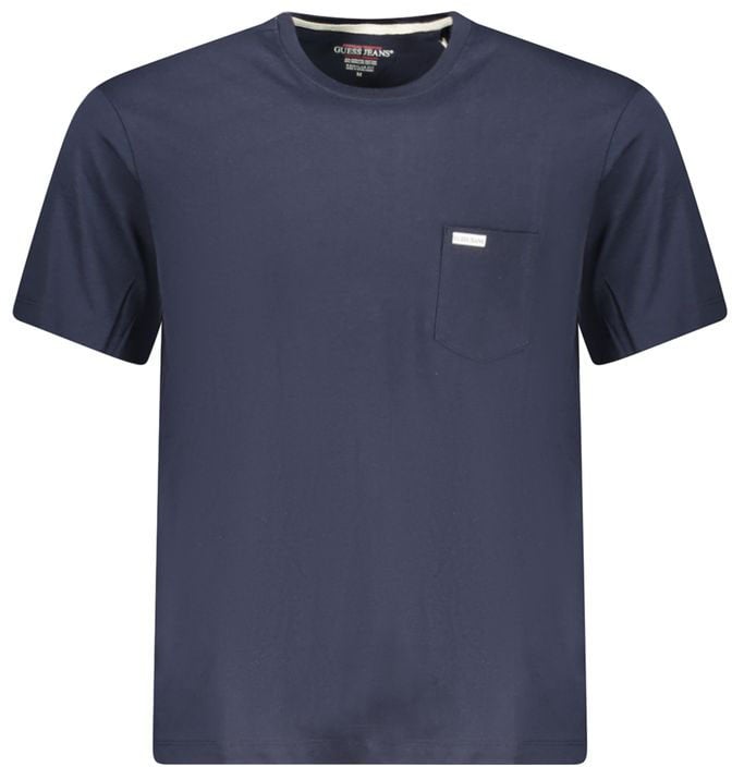 Guess Jeans Blue Organic Cotton Men T-Shirt Blauw