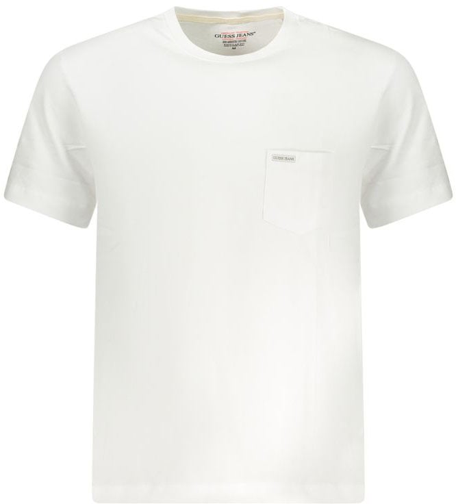 Guess Jeans Bianco Cotton Men T-Shirt Wit