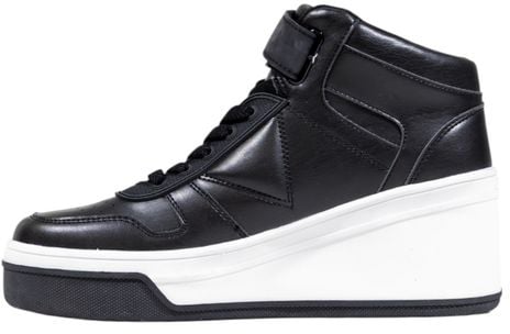 Guess Black Polyethylene Platform Sneakers Zwart