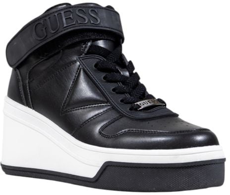 Guess Black Polyethylene Platform Sneakers Zwart