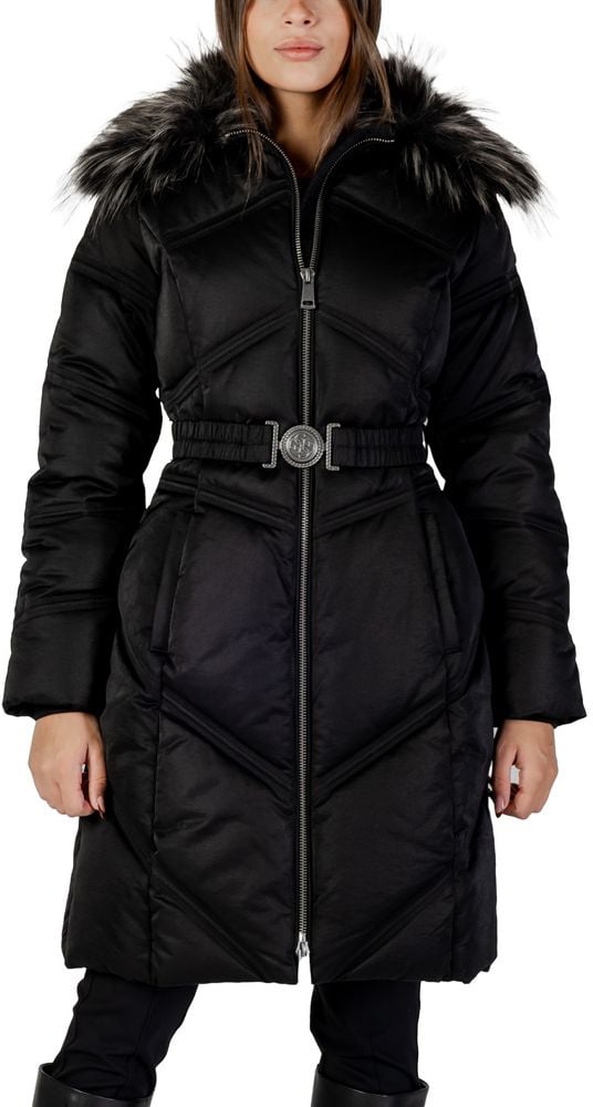Guess Black Cotton Coat Zwart