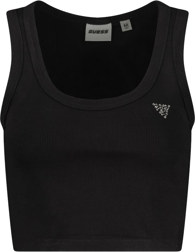 Guess Guess Jeans Black Viscose Women's Tank Top Zwart