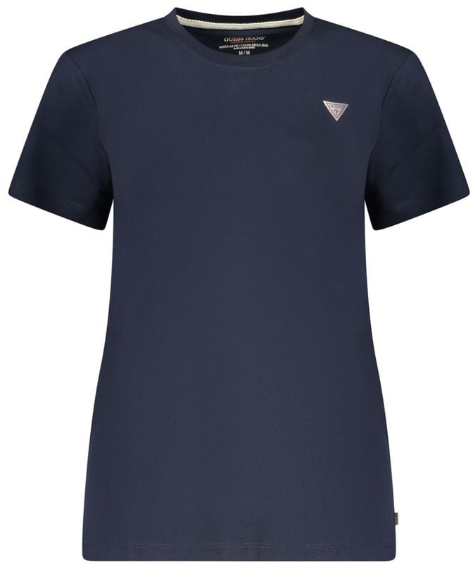 Guess Jeans Blue Cotton Women's T-Shirt Blauw