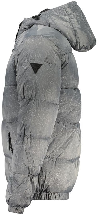 Guess Jeans Gray Polyamide Jacket Grijs