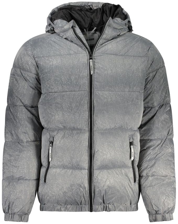 Guess Jeans Gray Polyamide Jacket Grijs