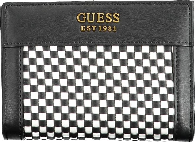 Guess Jeans Black Polyurethane Women Wallet Zwart