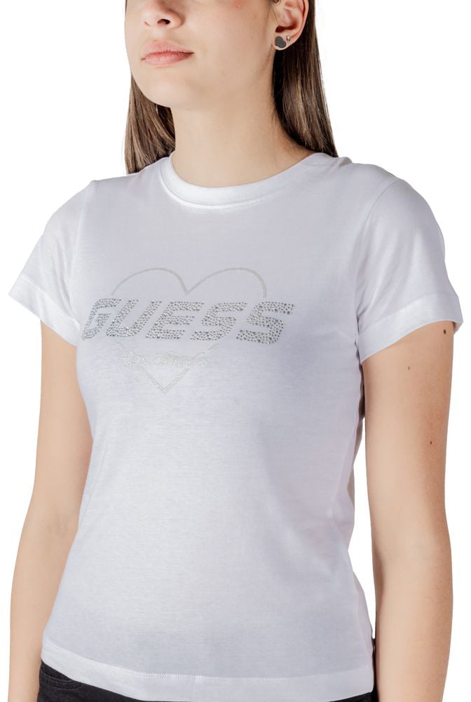 Guess Active White Cotton T-Shirt Wit