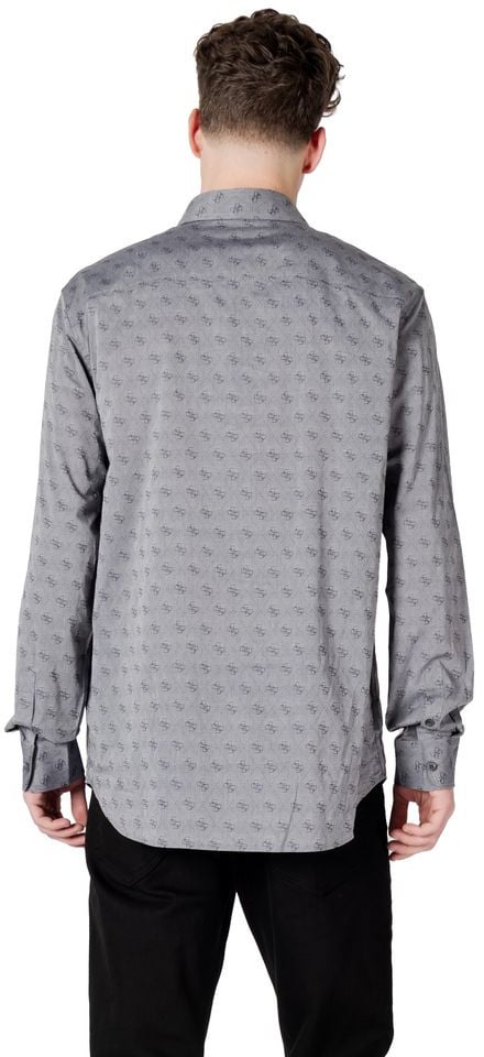 Guess Gray Cotton Dress Shirt Grijs