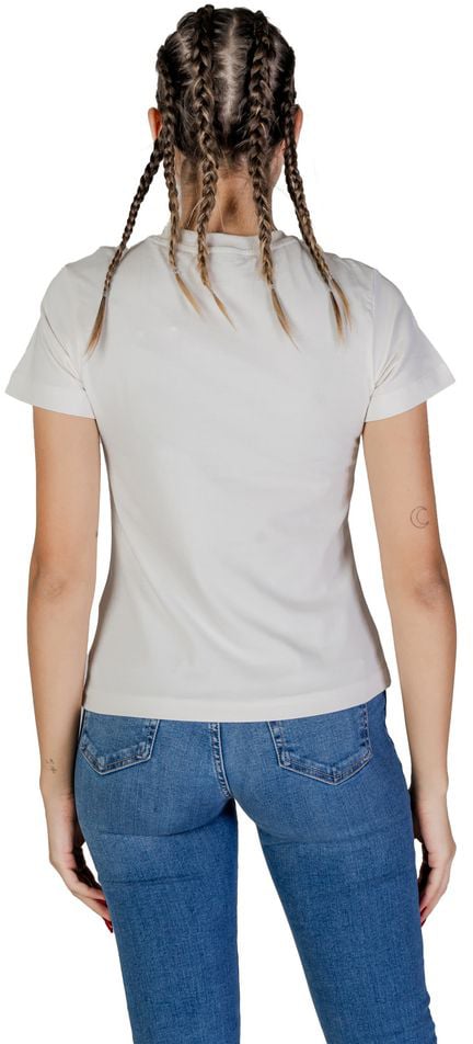 Guess Active Cream Cotton T-Shirt Wit
