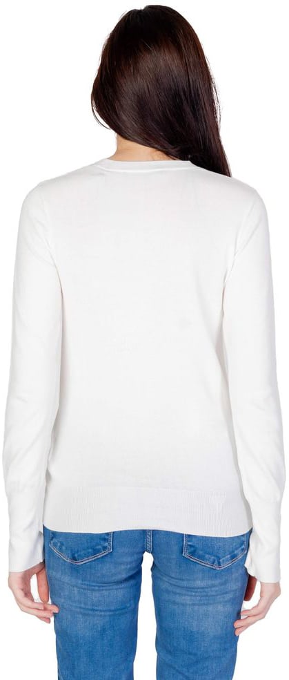Guess White Cotton Sweatshirt Wit