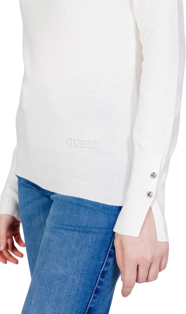 Guess White Cotton Sweatshirt Wit