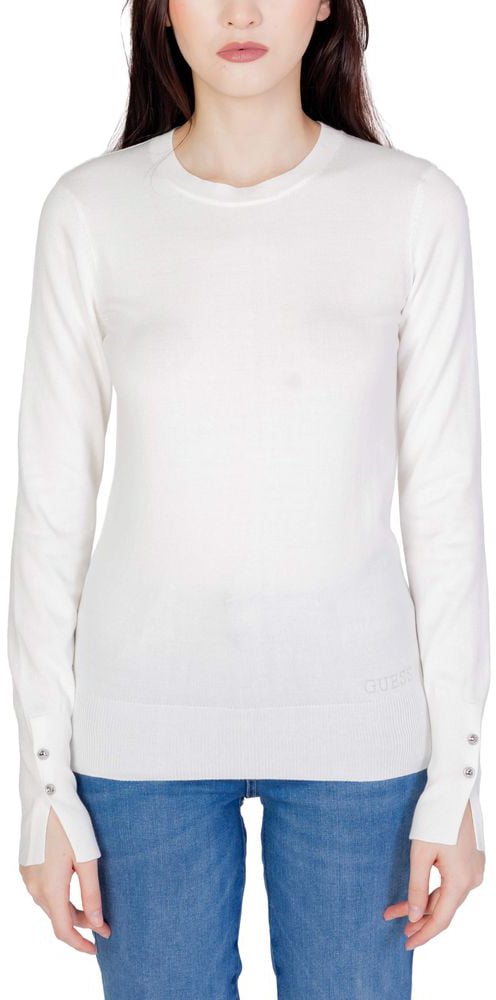Guess White Cotton Sweatshirt Wit