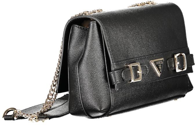 Guess Guess Jeans Black Polyurethane Women Handbag Zwart