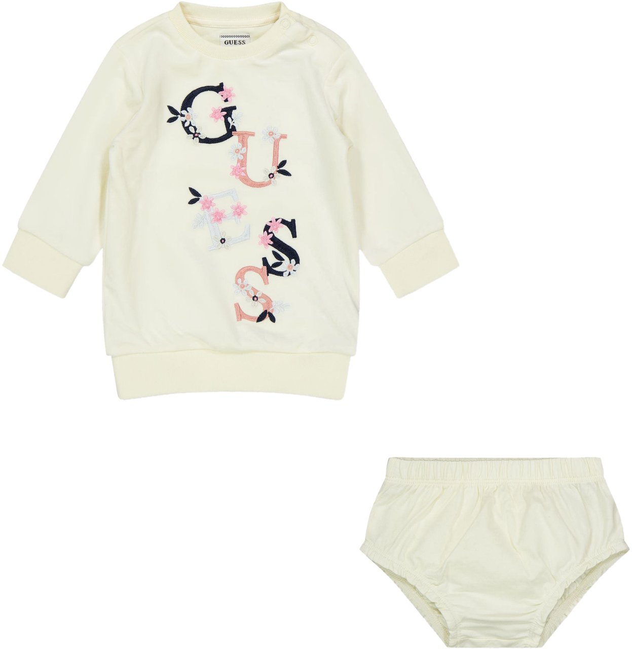 Guess Guess Baby Meisjes Jurk In Off White Wit