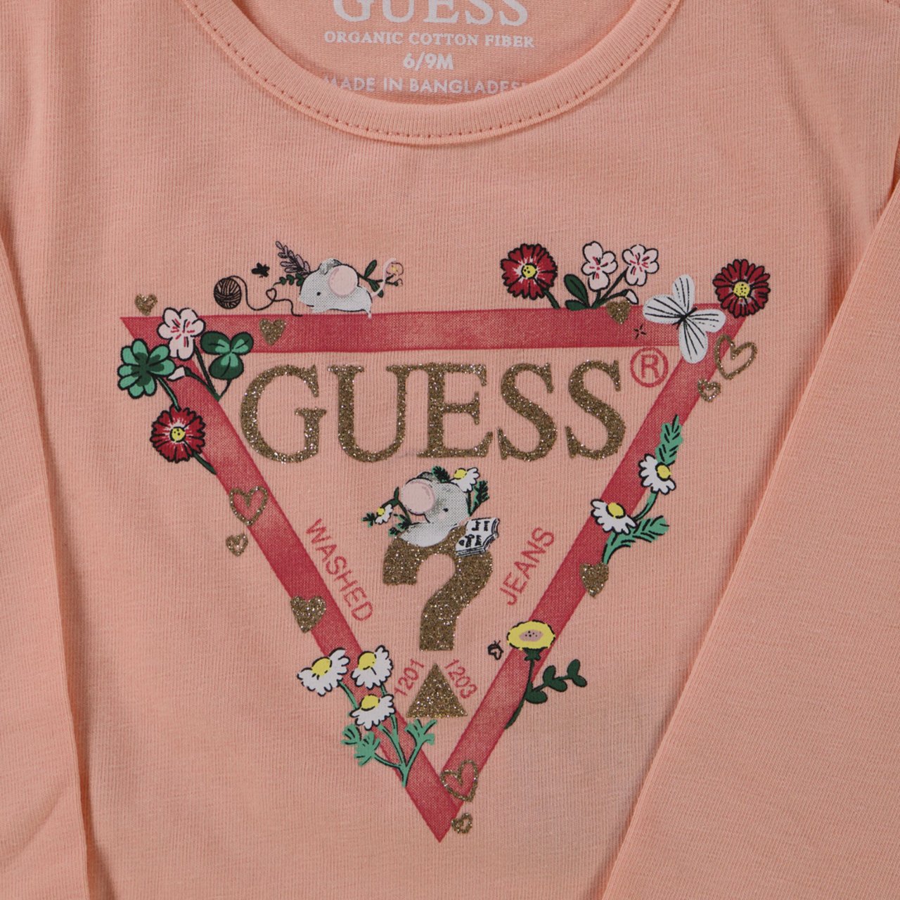 Guess Guess Baby Meisjes T-Shirt In Zalm Roze