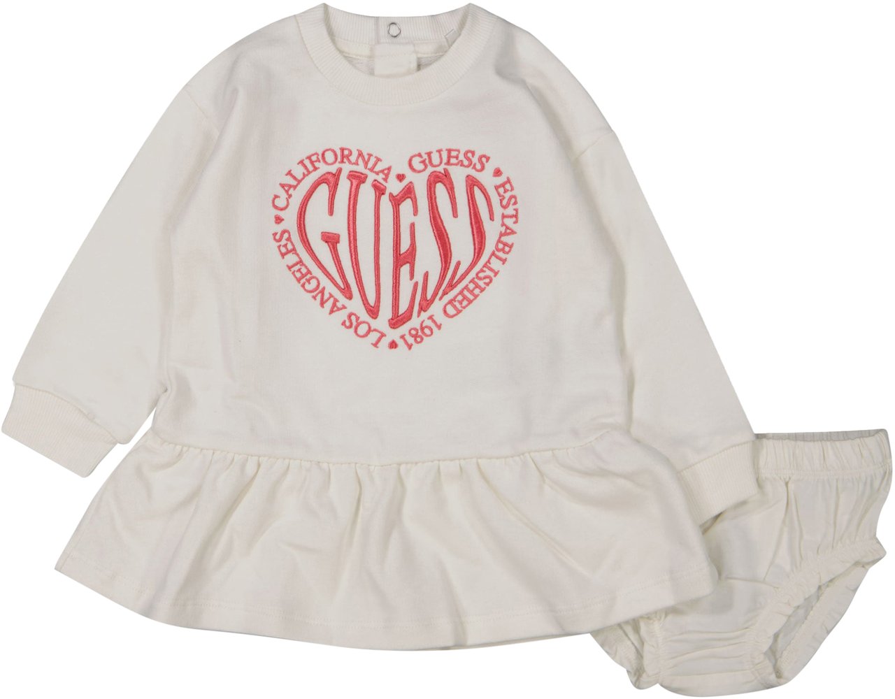 Guess Guess Baby Meisjes Jurk In Off White Wit