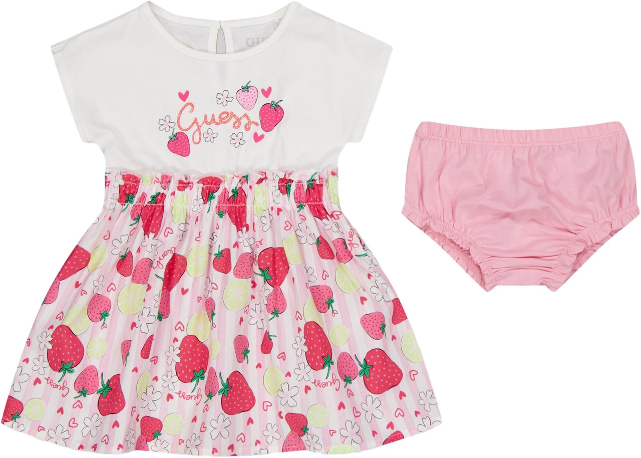 Guess Guess Baby Meisjes Jurk In Roze Roze