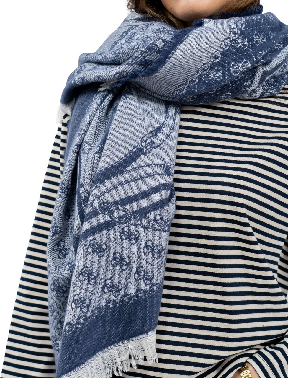 Guess Kefiah Sjaal 120X120 Blauw