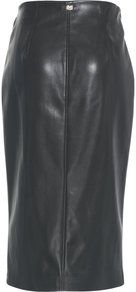 Guess Wrap skirt made of faux leather Zwart