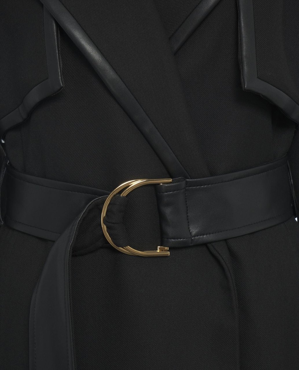 Guess Coat with leather details Zwart