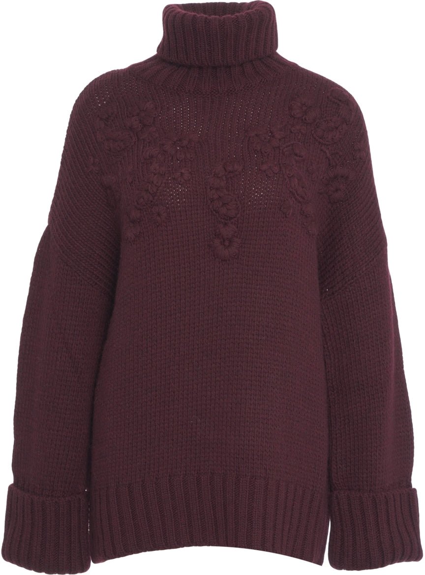 Guess Turtleneck sweater with embroideries Rood