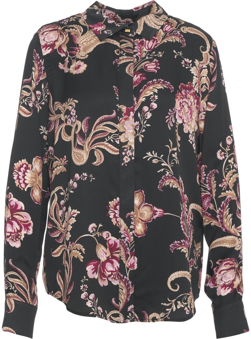 Guess Blouse with monogram Zwart