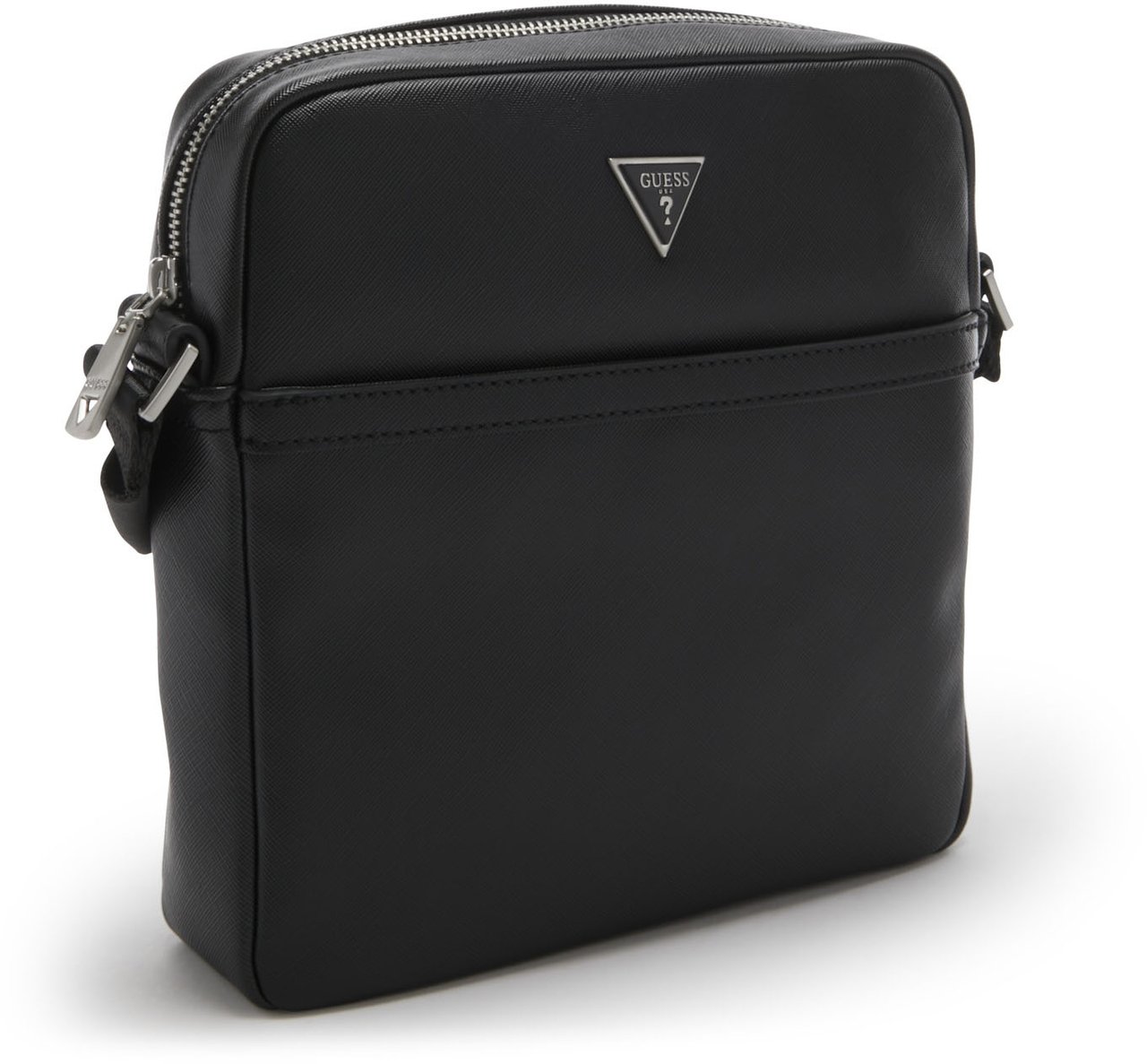 Guess Certosa Saffiano Kunstleer Crossbody Tas Zwart