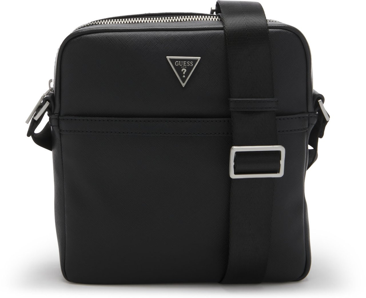 Guess Certosa Saffiano Kunstleer Crossbody Tas Zwart