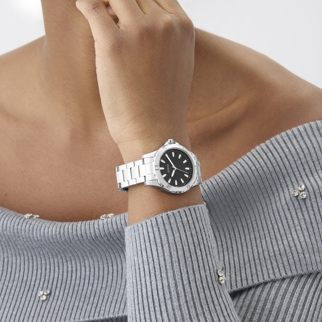 Guess - Horloge - Zwart Zilver