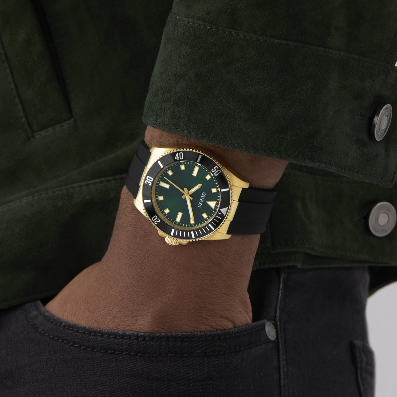 Guess - Horloge - Groen Goud