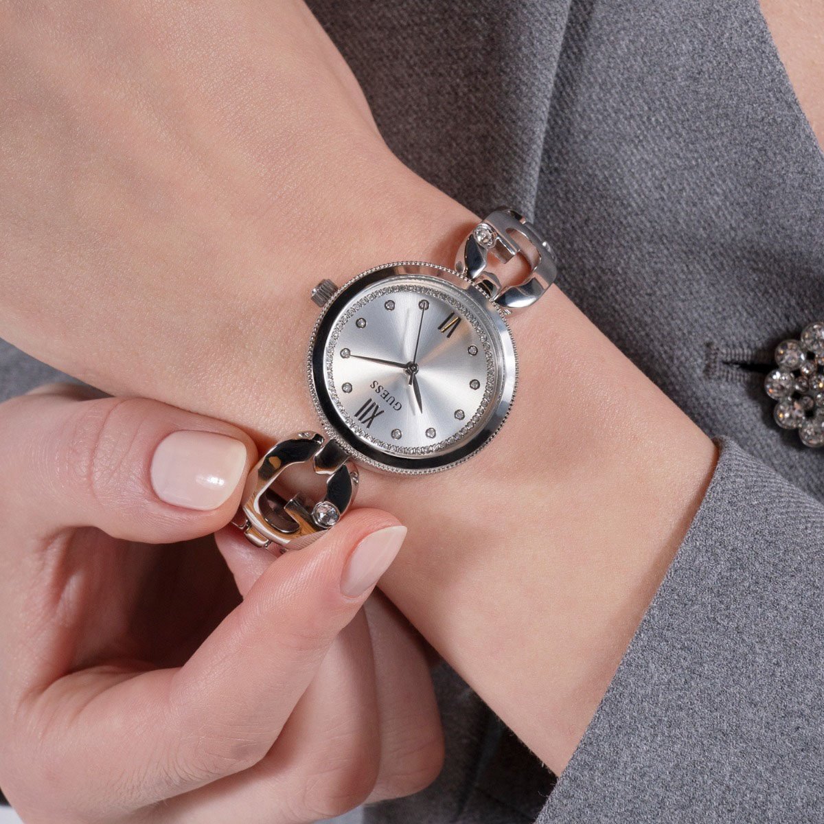 Guess Empower Horloge Zilver