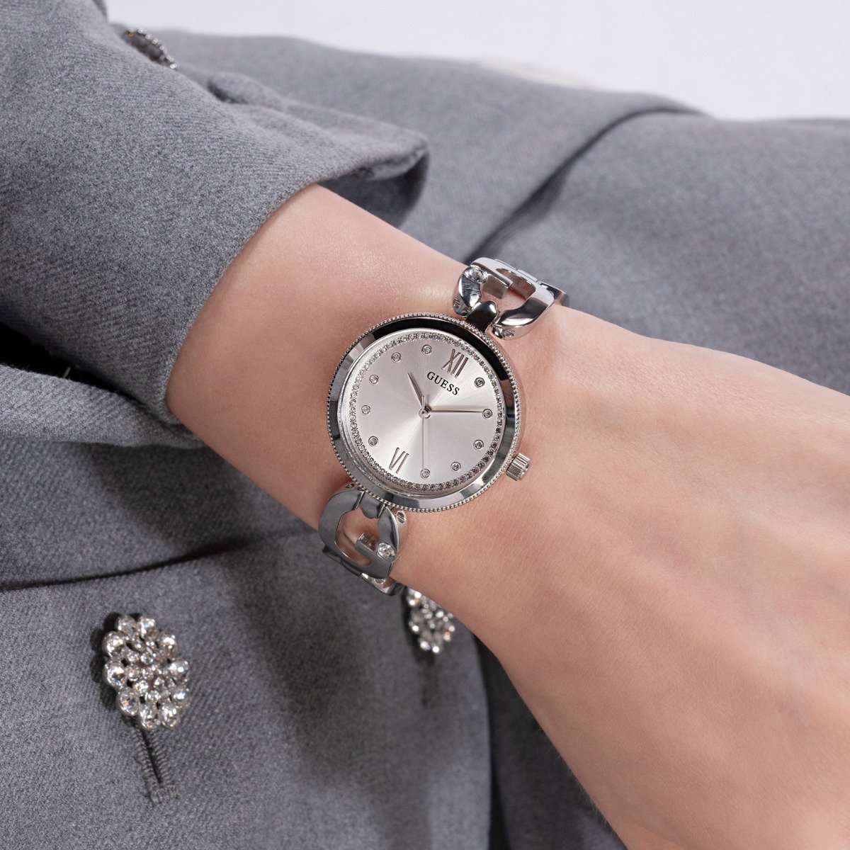 Guess Empower Horloge Zilver