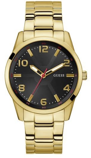 Guess Guess Horloge GW0804G3 Staal met Geelgouden Plating Quartz en Zwarte Wijzerplaat Divers