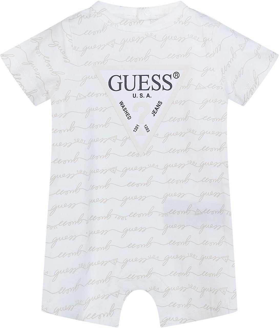 Guess Tutina Corta in Jersey con Stampa All Over Wit